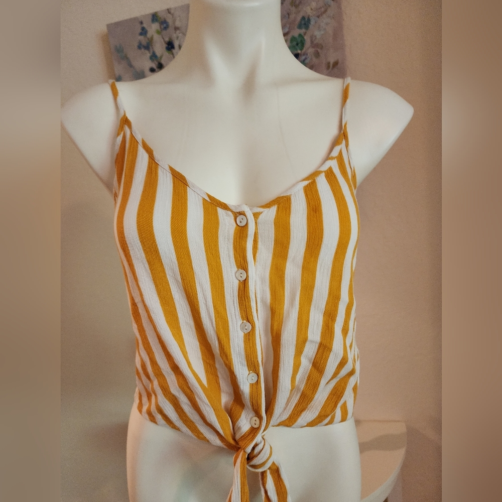Yellow & white tank top